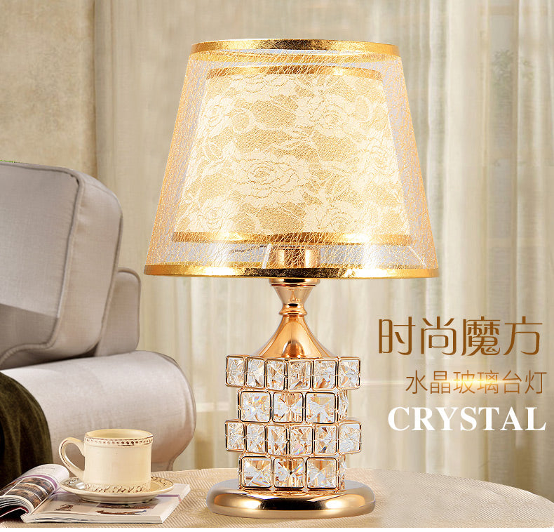Nordic Crystal Table Lamp Bedroom Bedside Lamp Creative Warm Modern Room Decoration
