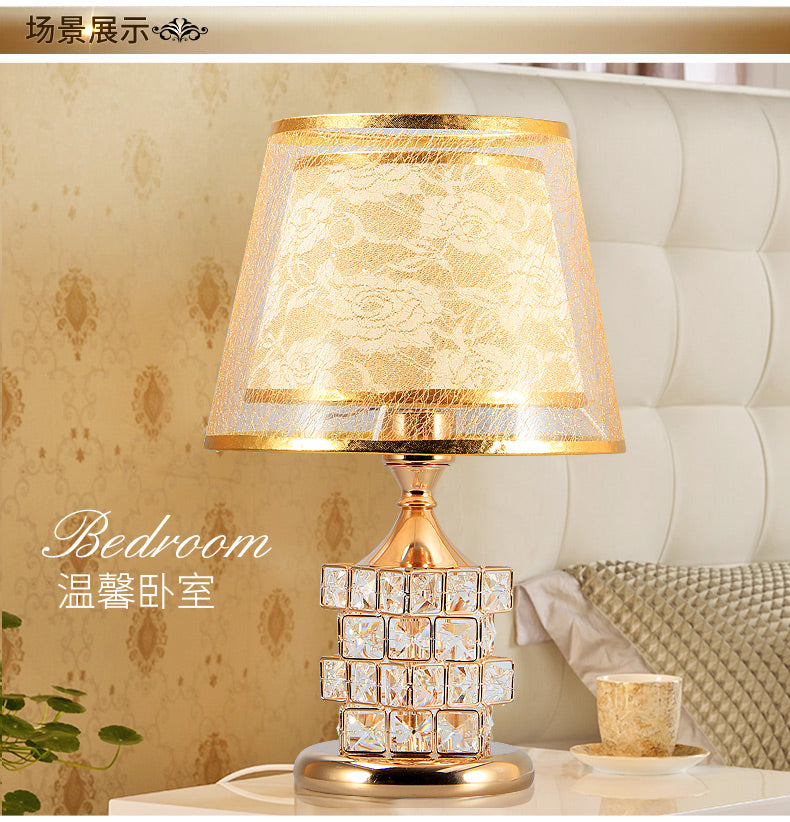 Nordic Crystal Table Lamp Bedroom Bedside Lamp Creative Warm Modern Room Decoration