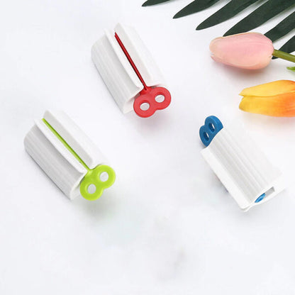 Pack of 10 Durable Manual Rotary Toothpaste Squeezer Device - Plastic Rolling Tube Paste Squeezer Holder Dispenser