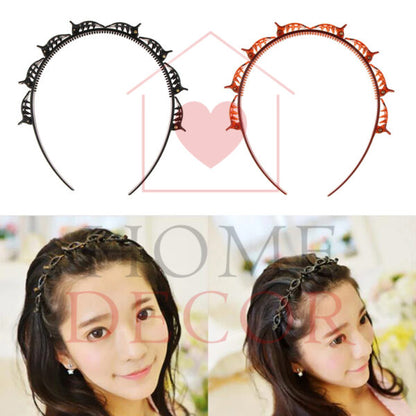 New Hair Style twister hair band headband with clip hair styling new fashion for girls (Black Color)