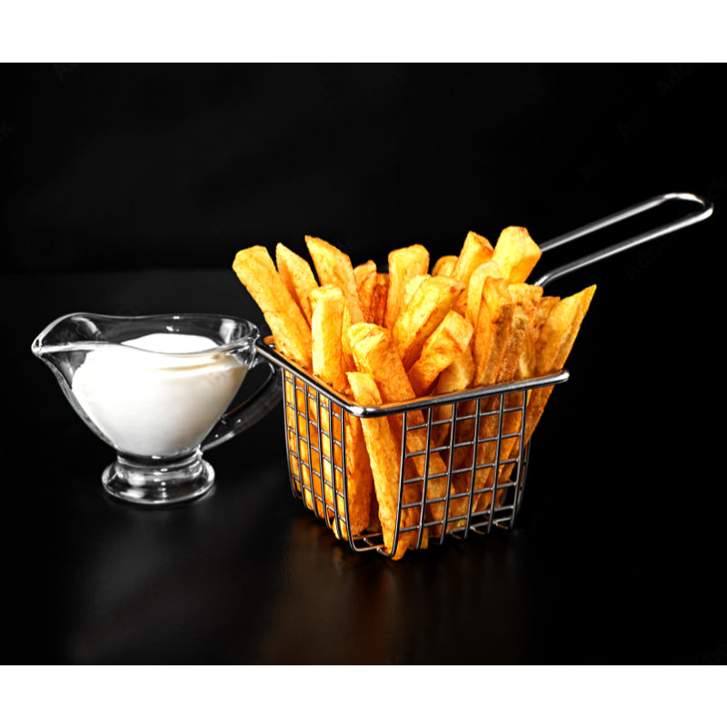 Mini Square Multi-Purpose Stainless Steel French Fries Serving Basket
