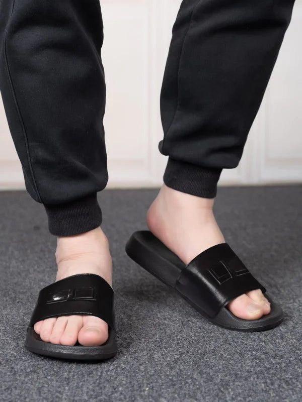 Black Camel Boo Style Slide Slipper