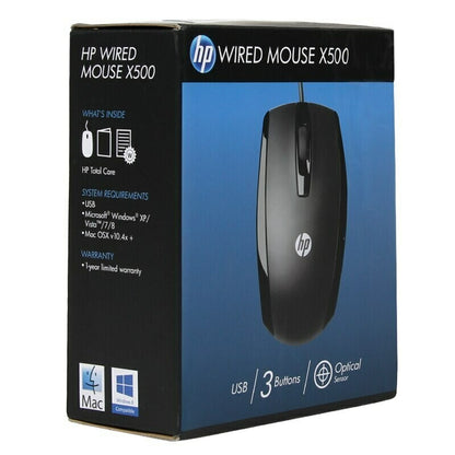 X500 Wired Mouse With Optical Tracking Technology And 3 Programmable Buttons