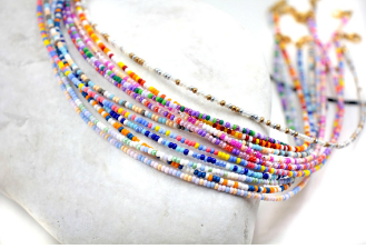 1 Pcs Rainbow Seed Bead Choker - Minimalist Beaded Necklace - Dainty Seed Bead Necklace