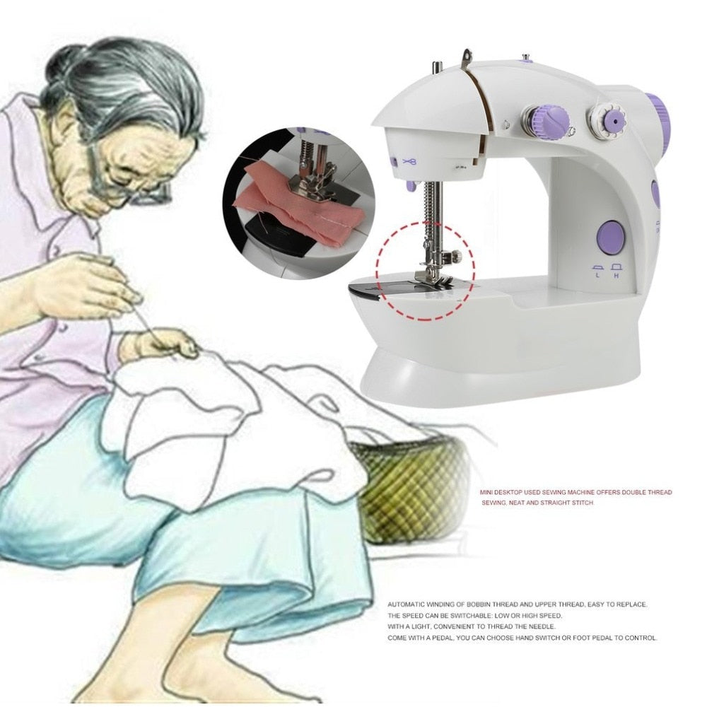 Electric Mini Sewing Machine Home Hand Machine Lock Stitch Adjustment With Light Handheld Portable Machine