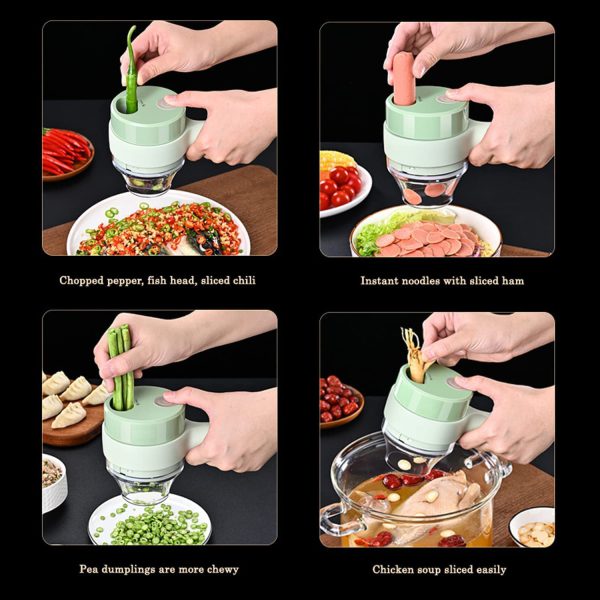 Electric Handheld Hammer Vegetable Cutter Set Food Chopper Multifunction Vegetable Fruit Slicer,for Garlic Pepper Chili Onion Celery Ginger Meat