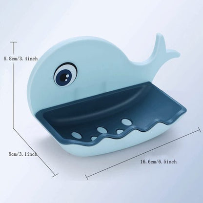 Little Whale Drain Storage Rack Dish Soap Holder for Bathroom and Shower Self Draining Waterfall Soap Tray Kitchen (Random Color)