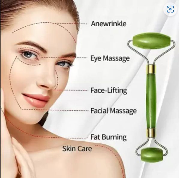 Gua Sha Stone &amp; Facial Jade Roller Manual Massage For Women