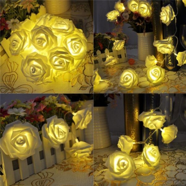 20 Rose White Fairy Decorative Lights