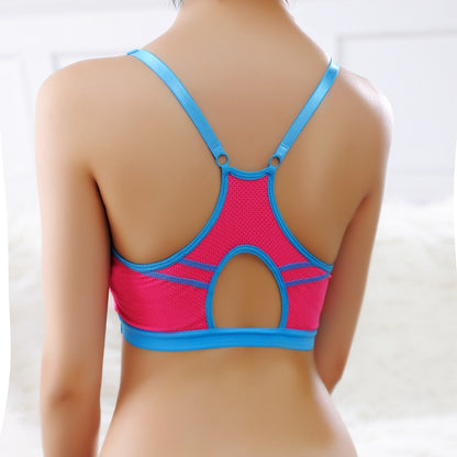 Girls Breathable Sports Running Gym Striped Push Up Seamless Padded Wirefree Shakeproof Bra