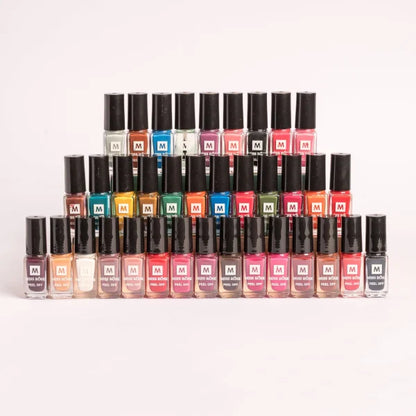 Pack Of 12 Peel Off Nail Paints / Nail Polish – Multicolor