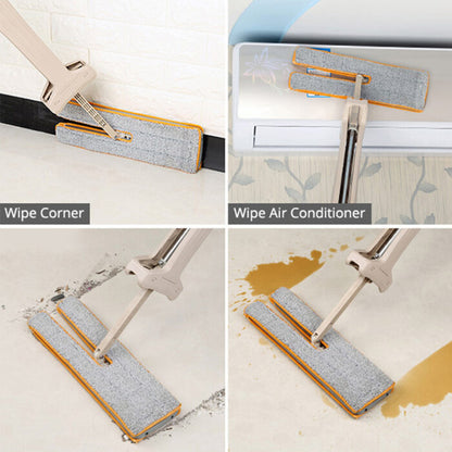 Self Wringing Double Sided Flat Magic Mop Hand Push Sweeper Hard Floor Clean Tool