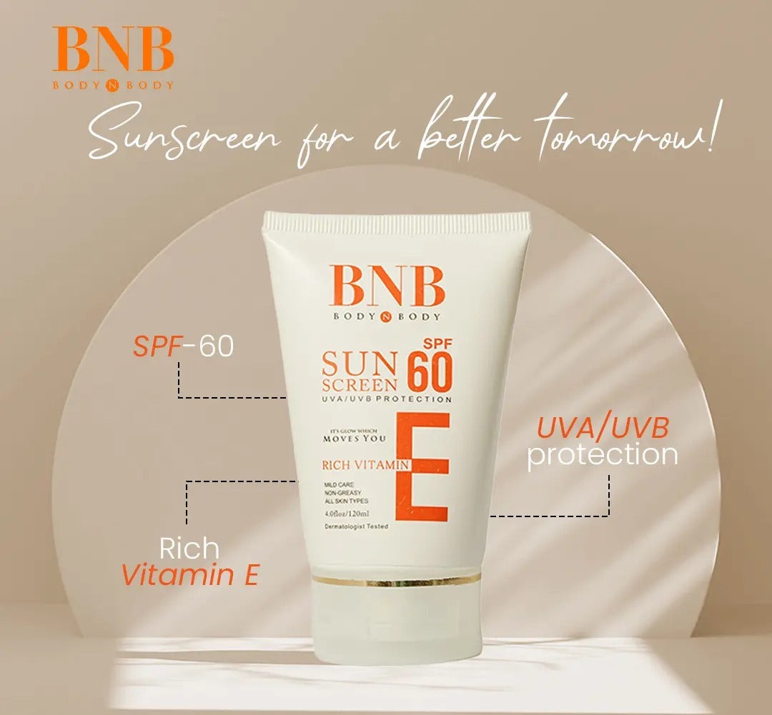 Bnb Sun Screen Spf-60 Vitamin E 120-Ml