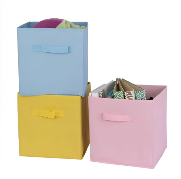 Foldable Canvas Storage Box (Random Color)