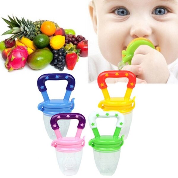 Baby Solid Baby Fruit Pacifier Fresh Fruit Feeder Infant Teething Toy Nibbler Teether Pacifier Safe Silicone Pacifier (Random Color)