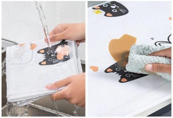Oven Cover Kitchen Microwave Cover Waterproof Oil Dust Double Pockets Microwave Oven Cover (Random Design)