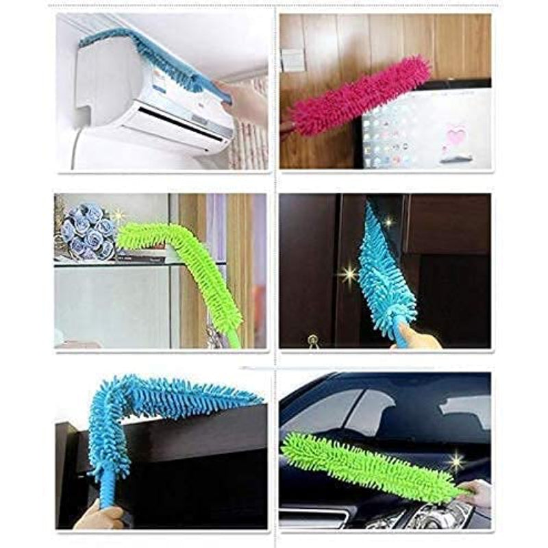 Multi-Functional Flexible Micro Fiber Duster With Telescopic Stainless Steel Handle