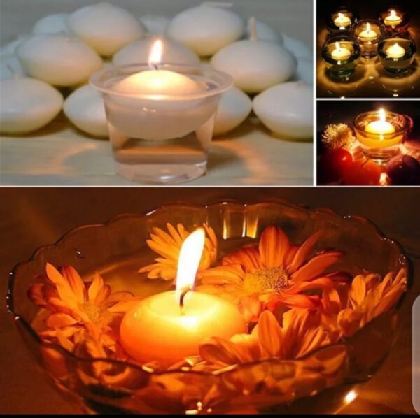 ( 12 Pcs ) Unscented Small Floating Candles For Wedding Party Event New Year Birthday Party Decoration Home Decor Candles (random Color)