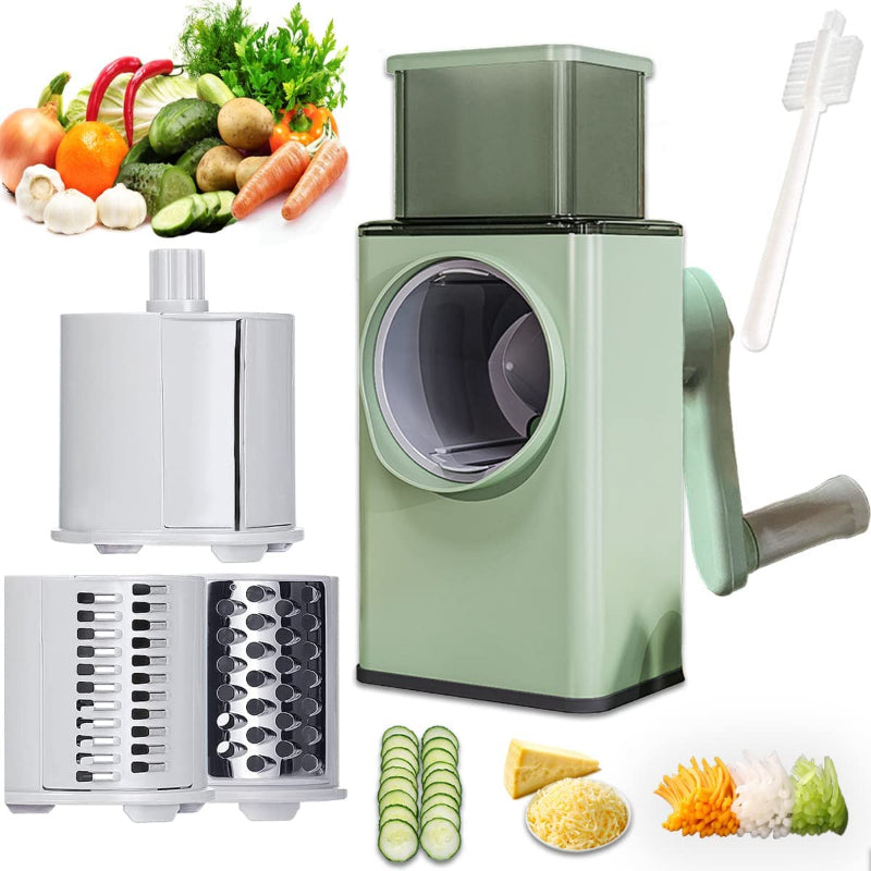 Multi-Functional Manual Vegetable Cutter High-Efficiency Rotary Grater With Handle