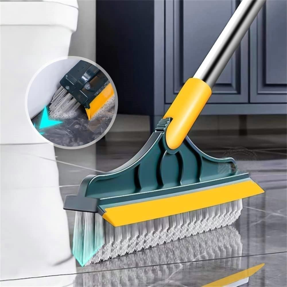 2 In 1 Multi-Functional Rotating Floor Scrub Brush With Long Handle