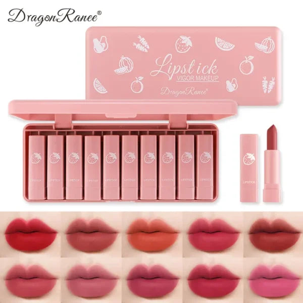 Dragon Ranee Waterproof Lip Gloss 10-pcs