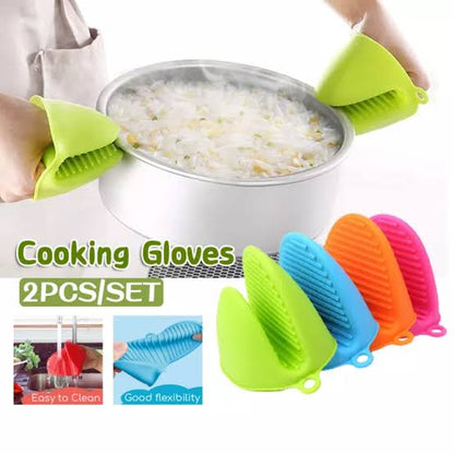 Silicone Heat Resistant Gloves Clips Insulation Non Stick Anti-slip Pot Bowel Holder Clip Cooking Baking Oven Mitts - Pair (Random Color) (Copy)