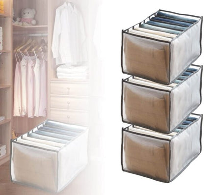 7 Clothes Drawer Organizer Jeans Storage Box Large Size Grids Wardrobe Storage Foldable Drawer Divider
