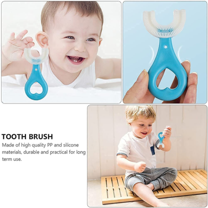 360 Degree U-Shaped Baby Toothbrush Children Child Toothbrush Teethers Baby Brush Silicone Kids Teeth Oral Care Cleaning (With Box)