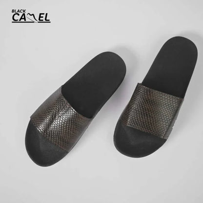 Black Camel Cobra Texture Slipper