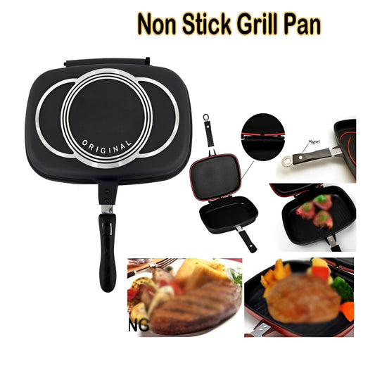 Premium Original Casting 36cm Aluminium Non-Stick Double Grill Pan