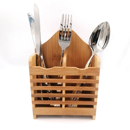 Kitchen Wooden Mini Spoon Holder And Bamboo Chopstick Basket