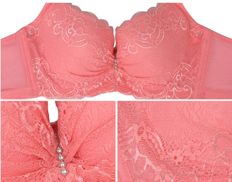 3/4 Cup Lace Push Up Large Size Women Underwear Bralette Thin Section Cup Bra