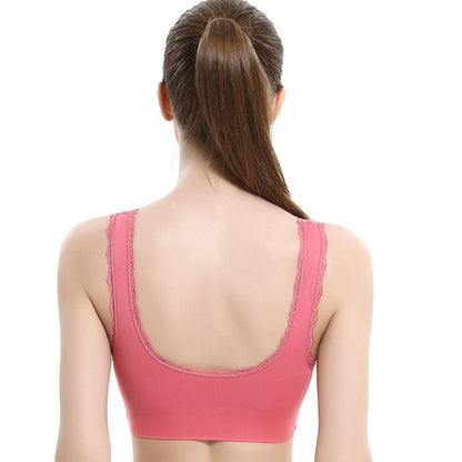 Women Workout Vest Push Up Corsets Thin Lace Bralette Female Bra And Brief Set