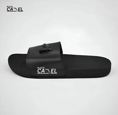 Black Camel Tassel Slide Slipper