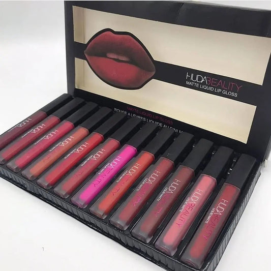 Huda Beauty Multicolor Lip Gloss 12-Pcs