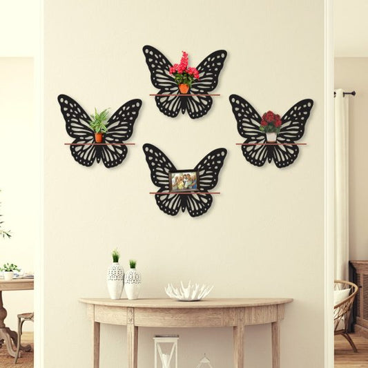 Beautiful Butterfly Shelves Wall Art - 4pcs