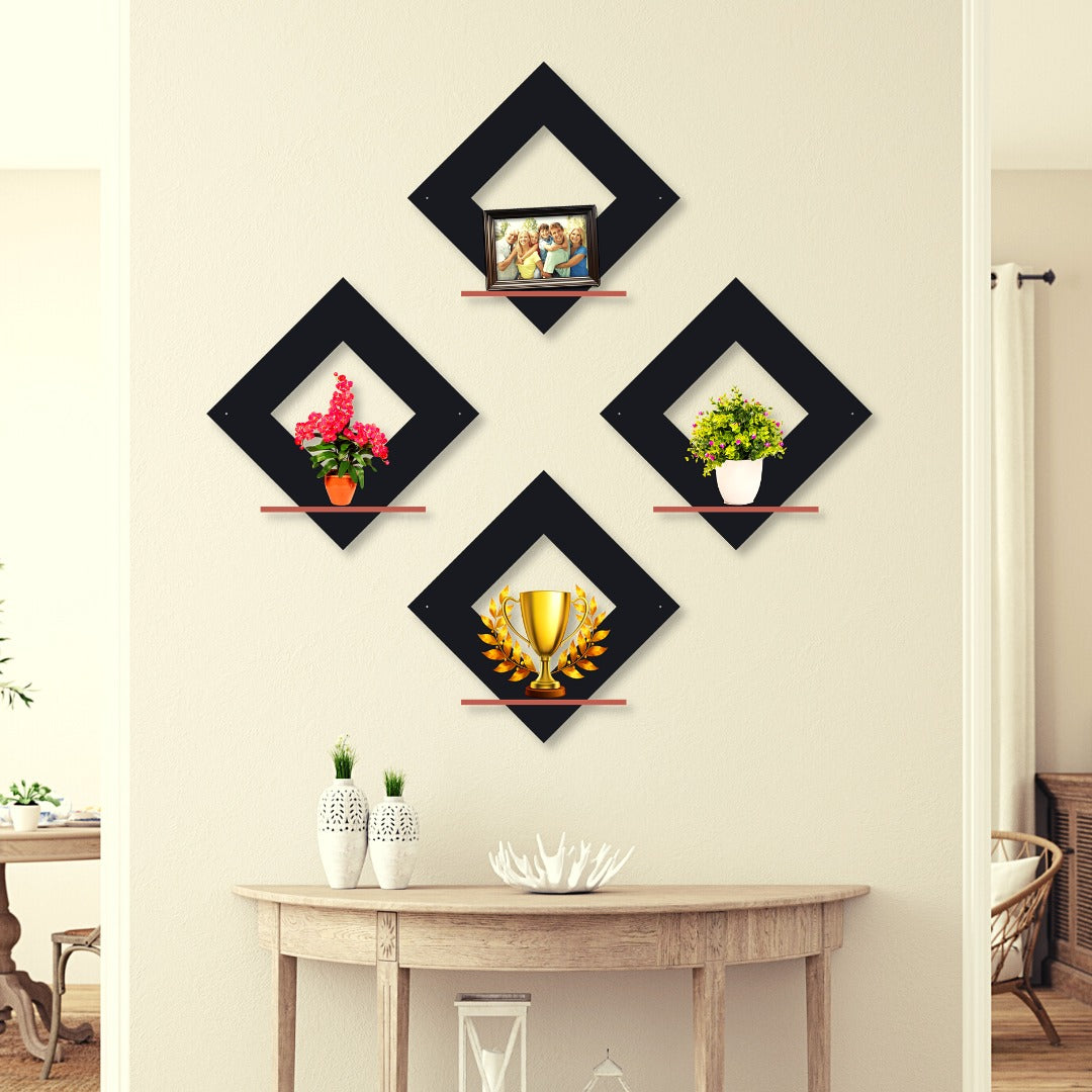 Square Hexa Shelves Art - 4pcs