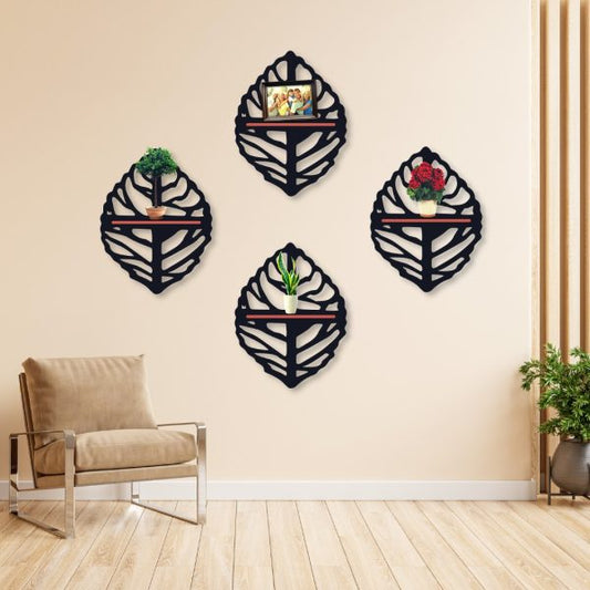 Round Leaf Shelves Art - 4pcs