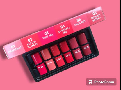 Matte Bob Lipstick Set (6 Pcs)