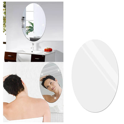 Oval Bathroom House Mirror Acrylic Wall Stickers