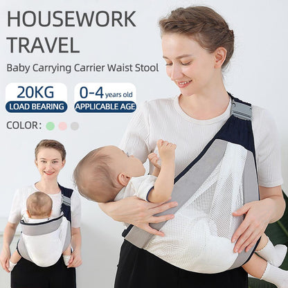 Baby Carrier, Ergonomic Baby Strap one Shoulder Labor-Saving Polyester Baby Half Wrapped Sling