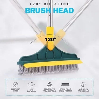 2 In 1 Multi-Functional Rotating Floor Scrub Brush With Long Handle