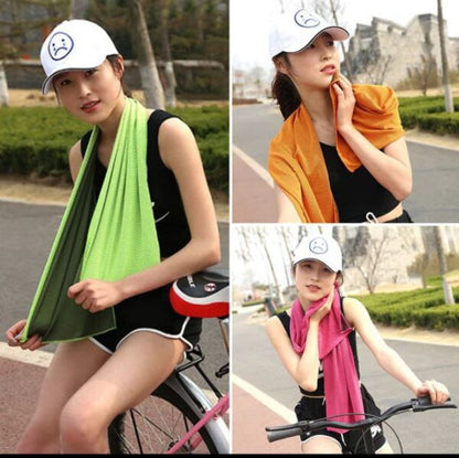 Cool Towel New Ice Cold Enduring Running Jogging Gym Instant Cooling Outdoor Sports Towel (Random Color)