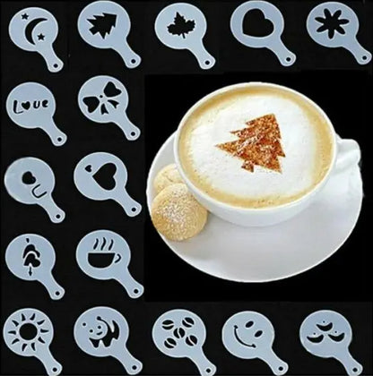 Pack Of 16 Silicone Coffee Art Stencil