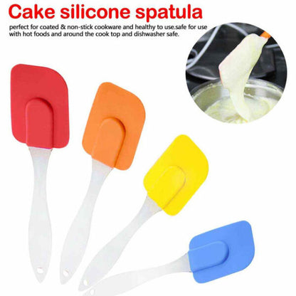 Silicone Spatula Baking Scraper Cream Butter Handled Cake Spatula Baking Kitchen Utensil Baking Tool Kitchenware (2 Pcs)
