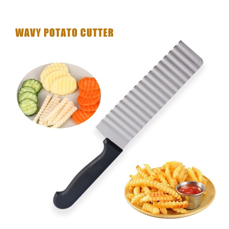 French Fries Cutter Stainless Steel Waving Knife