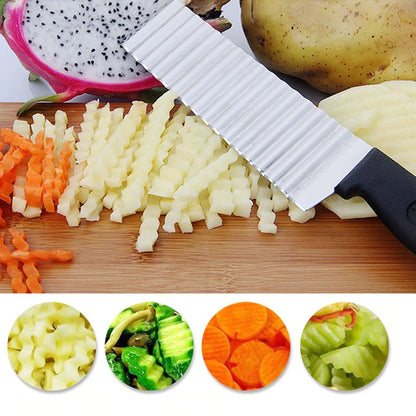 French Fries Cutter Stainless Steel Waving Knife