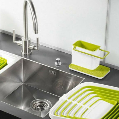 3 In 1 Sink Tidy Cleaning Caddy Bath Perfect Base Kitchen Brush Sponge Sink Draining Towel Rack
