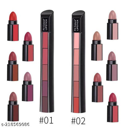 5 In 1 Matte Lipstick (Pack Of 2 – light Dark Shade)