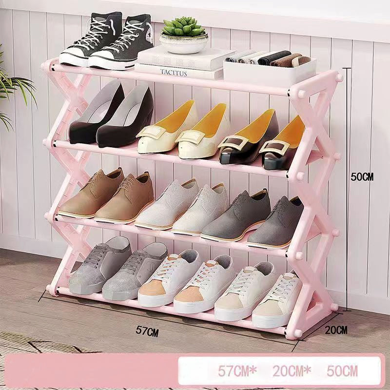 4 Layers X-Type Foldable Fashion Shoe Organizer Stand